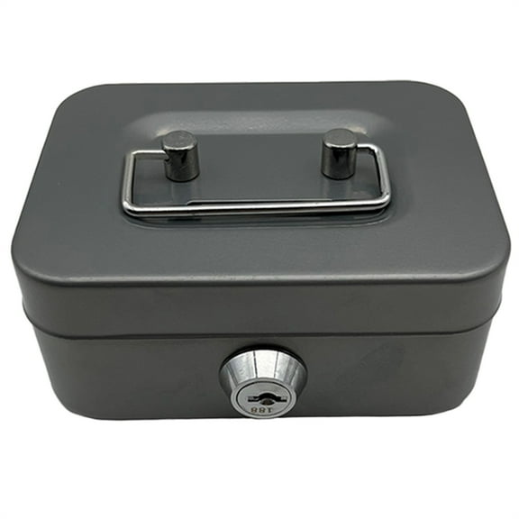 Cash Box with Key Lock, Furenl Lockable Box Chest Metal Small Modern Stand Bank Lock Box with Key to Hold Prizes Good Gift Choice for Adults, Storage Box