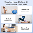 thumbnail image 6 of Cshidworld Exercise Ball Set, Yoga Ball with 9-Inch Pilates Ball, Stretch Strap & Foot Pump, Anti-Burst Extra Thick Stability Ball for Core Workout, Balance Training, Home Gym, 26 in (65 cm), 6 of 9