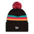 thumbnail image 3 of Men's New Era Black San Antonio Spurs 2025/26 City Edition Cuffed Knit Hat with Pom, 3 of 3
