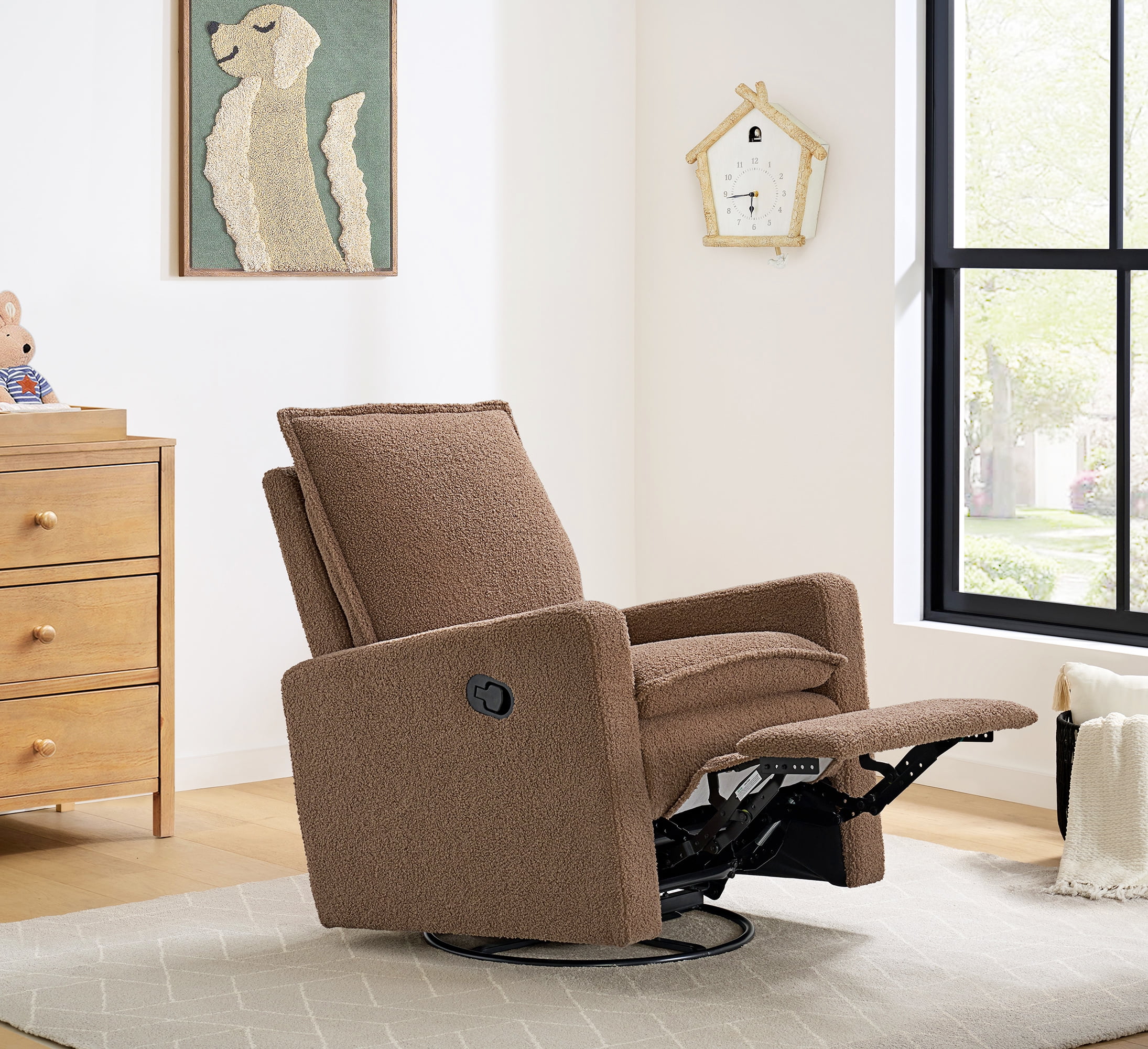SOHO BABY COVENTRY GLIDER/RECLINER BOUCLE TEDDY BROWN