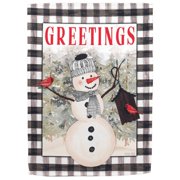 Magnolia Gardens M080172 13 x 18 in. Snowman Garden Flag with Cardinals Polyester
