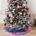 thumbnail image 5 of Rocae Colorful Whimsical Earth for Christmas Tree Skirt with Pom Pom Trim for Holiday Party for Holiday Home Decor Indoor Outdoor-48", 5 of 7