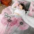 thumbnail image 5 of Manfei Pink Grey Dandelion 7-Piece Twin Bedding Sets, Kawaii Butterfly Bedding Comforter Set, Rustic Plant Botanical Reversible Sheet Sets, Lightweight Room Decor, 5 of 8
