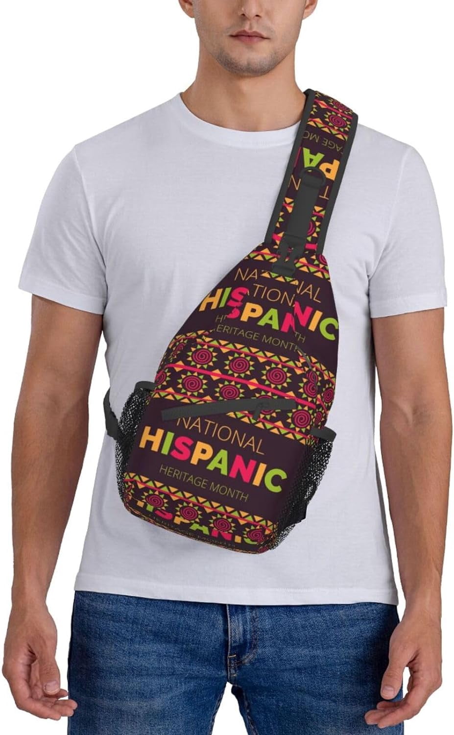 Mes Nacional De La Herencia Hispana Hispanic Heritage Month Sling Bag Crossbody Hiking Travel Chest Bags Backpack Shoulder Daypack for Women Men