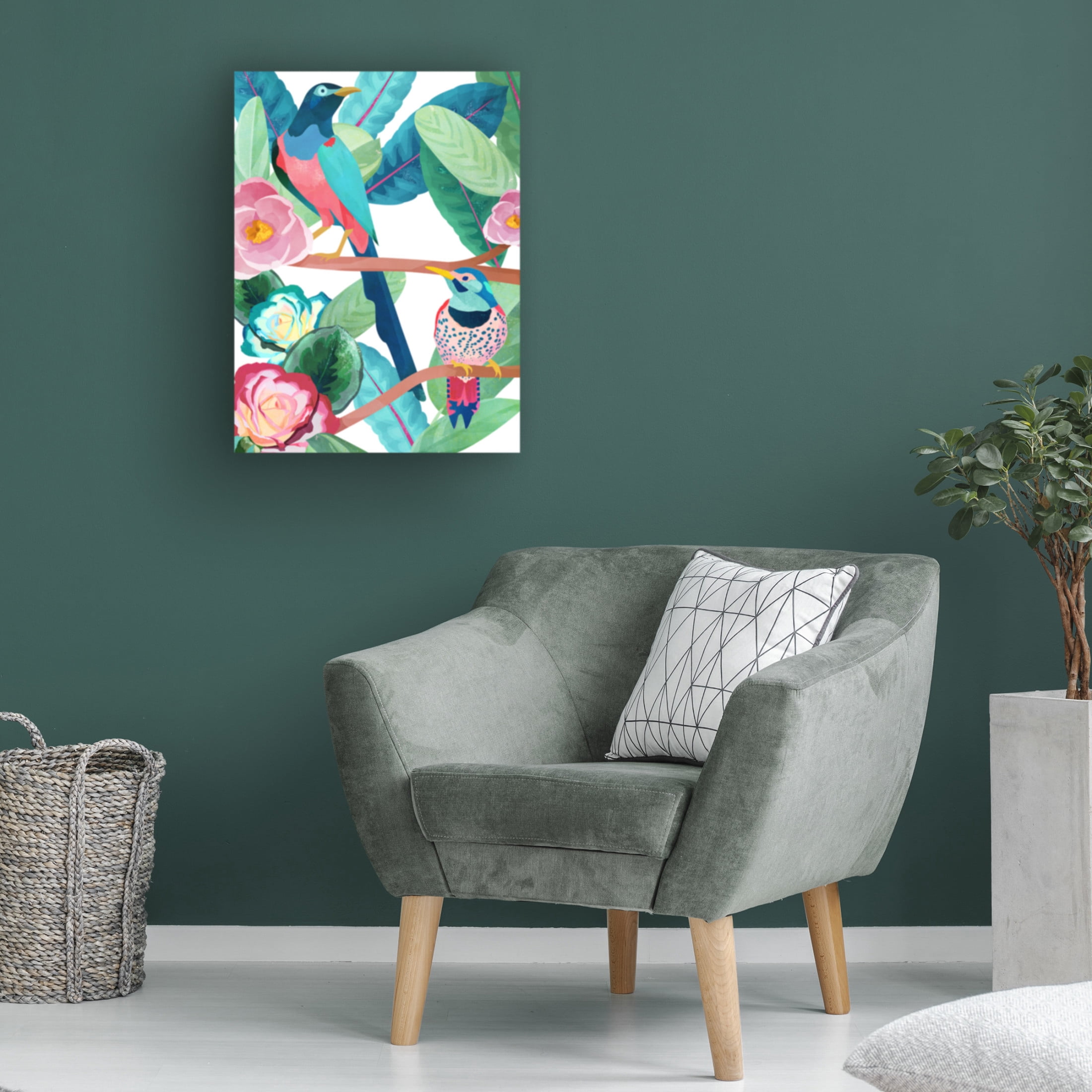 Trademark Fine Art Goed Blauw  Birds of Spring Canvas Wall Art