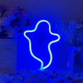 thumbnail image 1 of Letrero de neón con luz LED de fantasma de neón, letreros de neón de fantasma de Halloween para dormitorio, sala de juegos, Bar, regalo para niños, decoración de fiesta, 1 of 4
