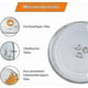 thumbnail image 4 of Universal Microwave Turntable Glass Plate With 3 Fixtures, 245 Mm, 4 of 5