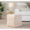 thumbnail image 5 of Square Braided 16" Cream Velvet Ottoman by, 5 of 6