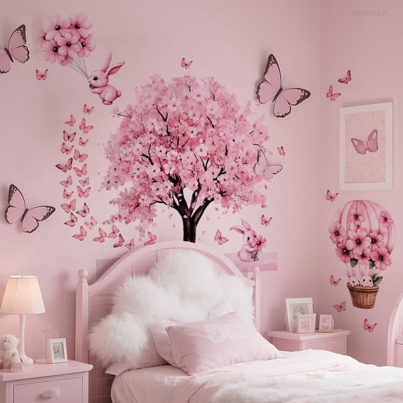 Vinilos Decorativos Árbol de Cerezo Rosa BHGNEJN 114x84 cm