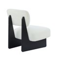 thumbnail image 5 of [Set of 2] Modern Beige Polyester Lounge Chair with Sturdy Black Wood Base, 5 of 10