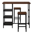 thumbnail image 2 of Dorel Living Cosmo 3-Piece Metal Pub Set With Wood Top, Dark Mahogany, 2 of 2