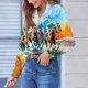 thumbnail image 2 of TaTaai Women Long Sleeve Collared Printed Shirt Casual Button Down Blouse Ladies Weekend Outdoor Vacation Wear Soft Comfortable Non See Through Versatile Stylish Top Gift, 2 of 6