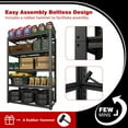 thumbnail image 4 of VEIKOUS 72 "H 5-Tier Wire Mesh Shelving, Adjustable Heavy Duty Storage Rack w/3000Lbs Load Capacity for Garage Basement Shop, Black, 4 of 13