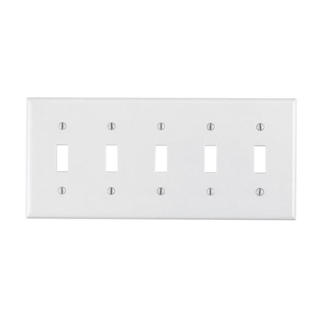 Eagle White 5-gang Toggle Light Switch Cover Thermoset Plastic Wallplate Switchplate 2155w for sale online 