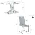 thumbnail image 2 of Sumdeal 5-Piece Dining Set, 63 in Glass Dining Table with 4 Light Gray PU Faux Leather Chairs, Silver Legs, 2 of 7