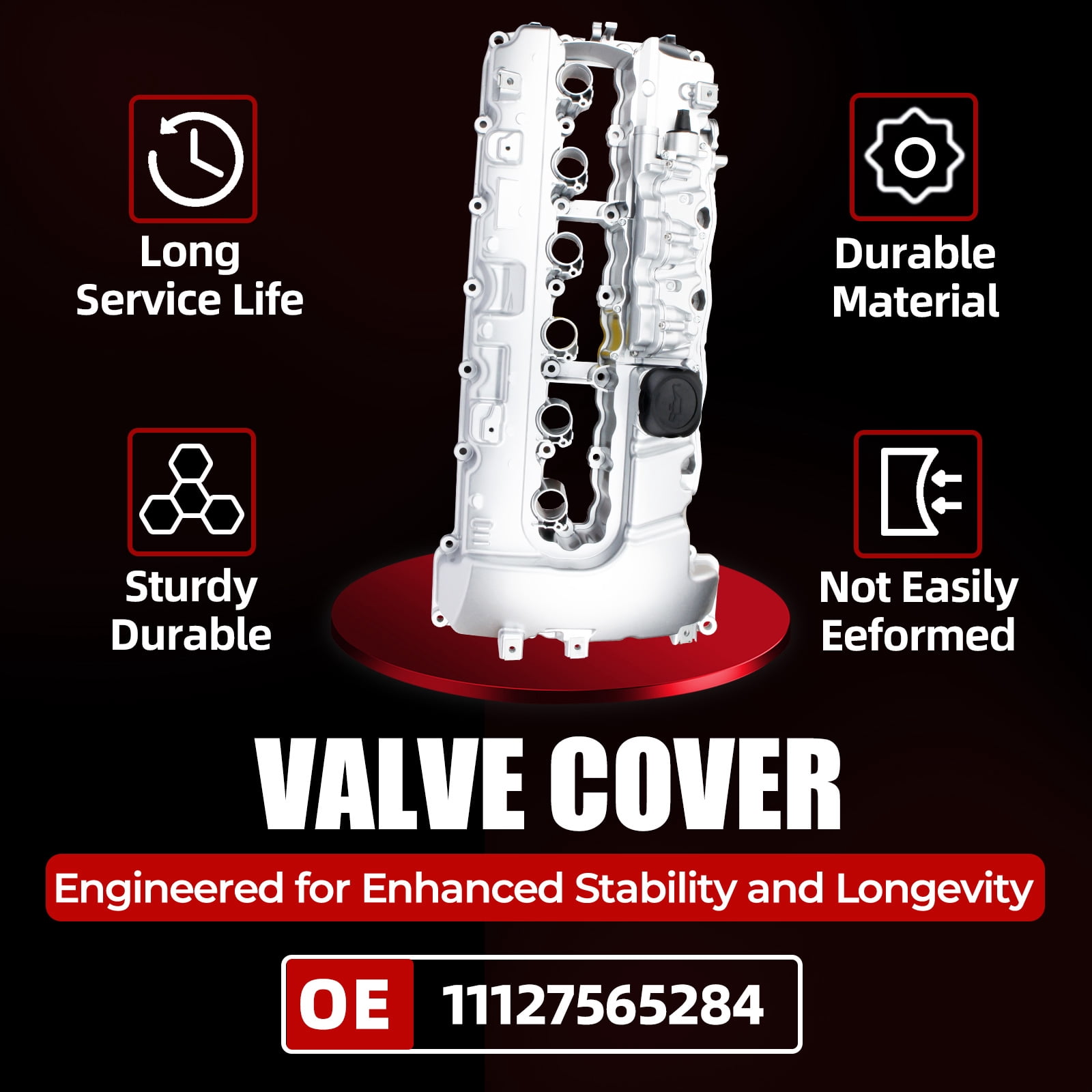 MITZONE N54 Upgraded Aluminum Valve Cover kit Compatible with 2007-2016 BMW 1 series M 135i 335i 335is 535i 535xi 740i 740Li x6 z4 xDrive 3.0L with Turbo Replace 11127565284