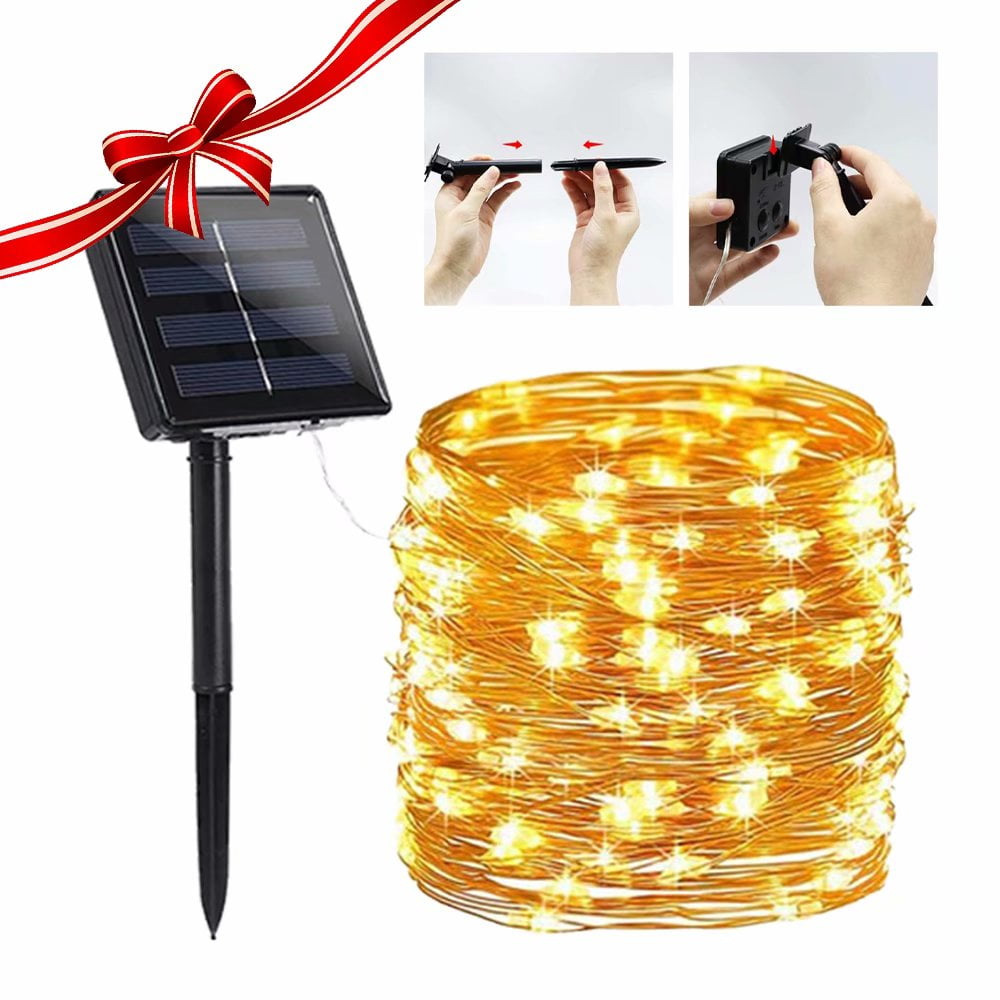 200 LED Solar String Lights(72ft) Copper Wire Solar Powered Lights