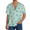 thumbnail image 3 of Haiem Sea Turtle Men's Casual Shirts Short Sleeve Button Down Shirts Fashion Textured Summer Beach Shirt-Small, 3 of 7