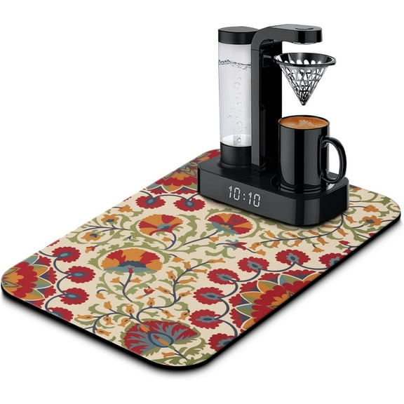 Washable Pioneer Quick Dish Drying Mats For Kitchen Counter Home Large Coffee Bar Pad Quick Drying Coffee Maker Mat 19.5''''x12''''
