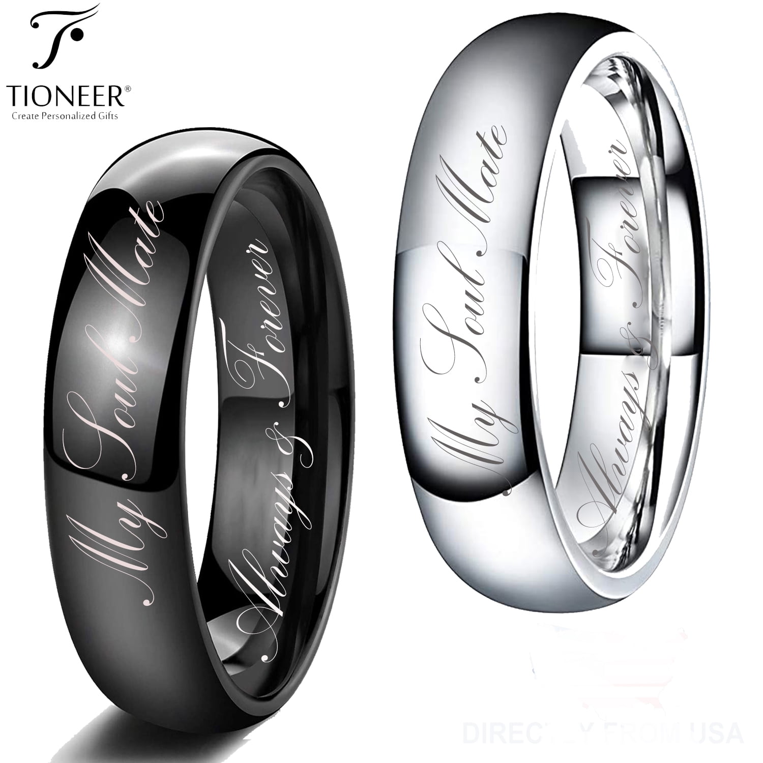 Stainless Steel YOU ARE PERFECT IN MY MIND Men's Women's Couple Rings Wedding 