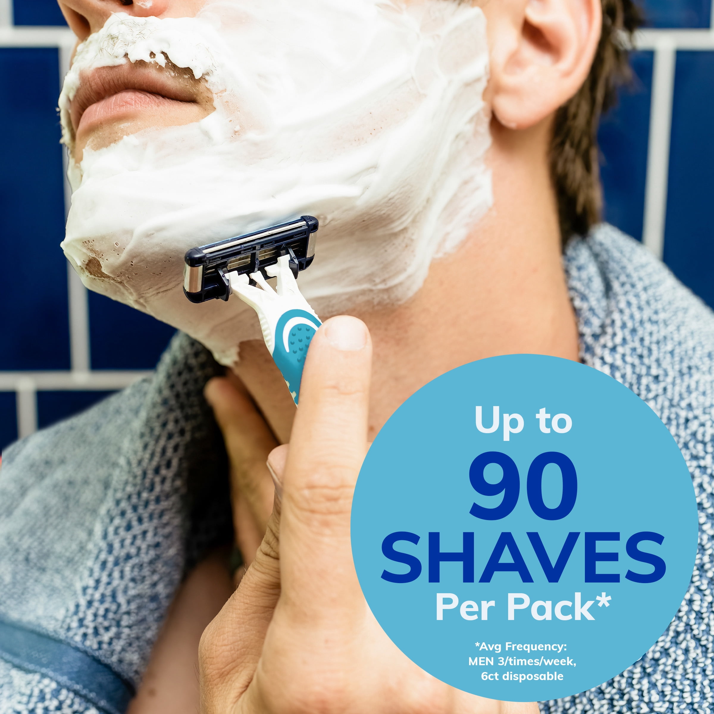 BIC Easy Rinse Sensitive Men's Manual Shaving Razors 6 Pack