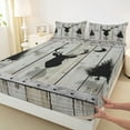 thumbnail image 3 of Manfei Jungle Wildlife Deer Twin Sheet Sets,Country Farmhouse Lodge Twin Fitted Sheet,Old Barn Door Flat Sheet For Kids,Breathable Home Decor,3-Piece, 3 of 7