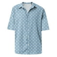 thumbnail image 4 of Lumtrix Mens Short Sleeve Button Down Shirts Wrinkle Free Dress Shirts Casual Polka Dot Print Shirt with Pocket Sky Blue XL, 4 of 5