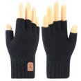 thumbnail image 5 of Guantes de medio dedo acolchados de alpaca y terciopelo para otoño e invierno, tejidos para el frío y el calor, 5 of 5