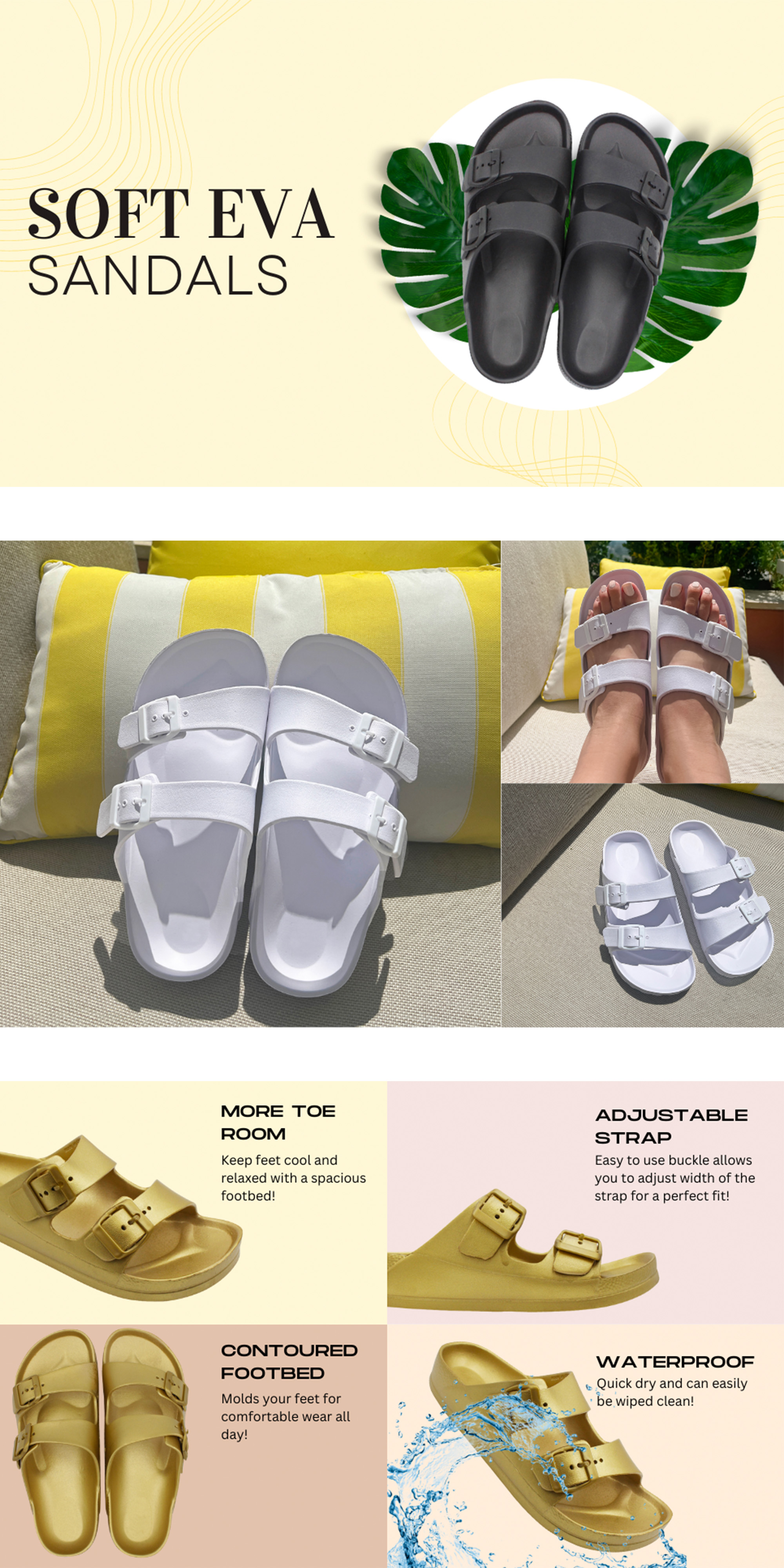 LAVRA Women Summer Sandals EVA Lightweight Shoes - image 5 of 9