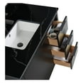 thumbnail image 3 of Fine Fixtures Opulence Collection 36 in. W x 18 in. D x 33 in. H Bathroom Vanity in Black Matte with Black Marble Sintered Stone Sink - Black hardware, 3 of 7