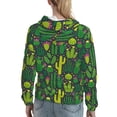 thumbnail image 7 of Uemuo Cactus 1 Pattern Women's Hoodie with Eye-catching Drawstrings- Casual Pullover Hoodie with Kangaroo Pocket, Stylish Hooded Sweatshirt-Small, 7 of 7