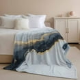 thumbnail image 3 of Flannel Fleece Throw Blanket Grey Marble Gold Foil Lightweight Soft Plush Blankets,Gradient Abstract Art Cozy Warm Throw Blanket for Couch Sofa Bed Car Office All Season Use 40x60in, 3 of 9