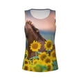 thumbnail image 2 of Rocae Horse Sunflowers for Women's Workout Tank Top Lightweight Sleeveless Fit Tops- Moisture-Wicking, BreathableMedium, 2 of 9