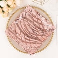 thumbnail image 4 of Balsa Circle 20x20 in Blush Wavy Embroidered Sequin Tulle Net Fabric Table Napkin Party Events Decorations Supplies, 4 of 8