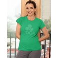 thumbnail image 2 of Triskele Triple Spiral Symbol Women Kelly Green Yoga T-Shirt, Female Small, 2 of 4