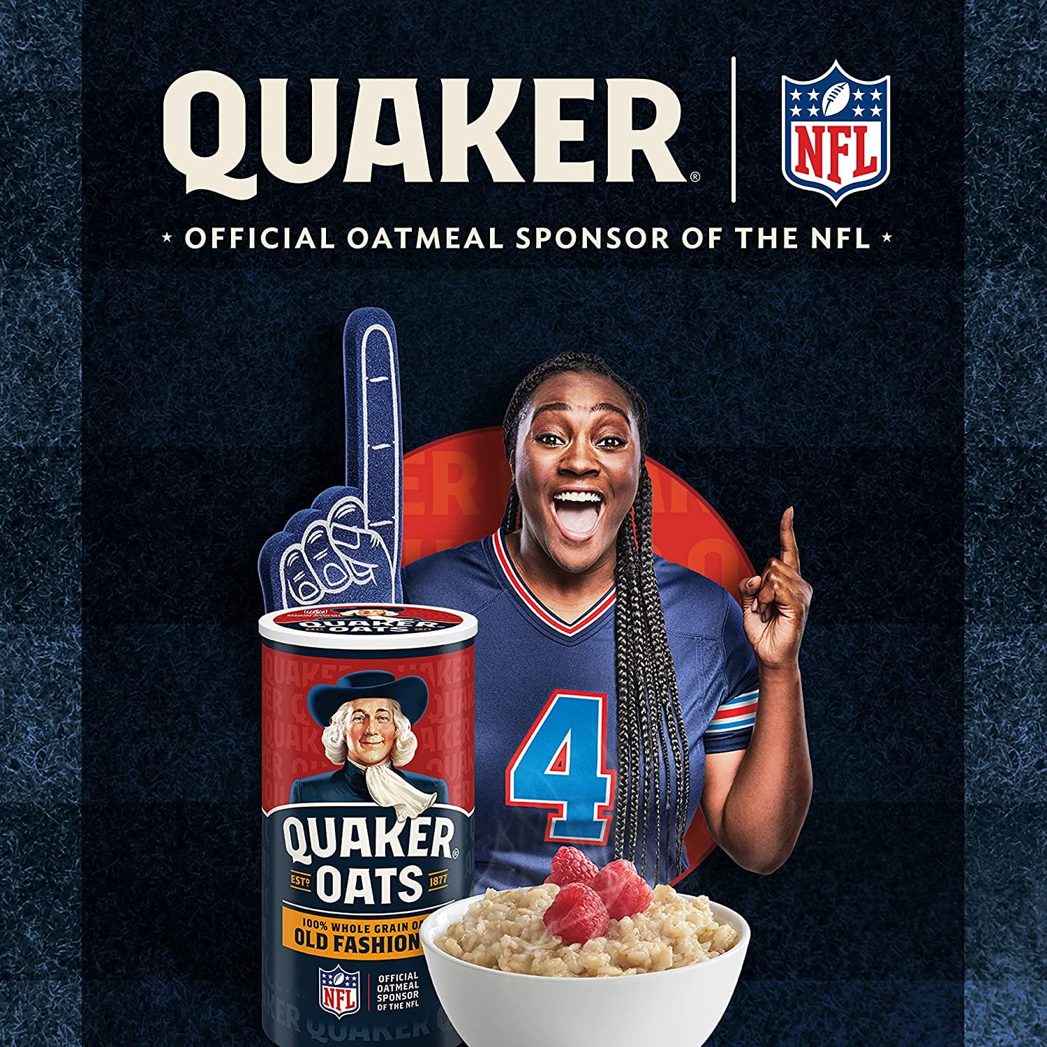 Quaker, Old Fashioned Oatmeal, Whole Grain, Cook on Stovetop or Microwave,  42 oz Canister 
