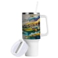 thumbnail image 2 of 40 Oz Car Handle Water Bottle Water Cup Water Bottle Water Jug Coffee Cup Travel Water Bottle Watercolor Mountain, 2 of 8