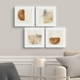 thumbnail image 2 of PixonSign Framed Wall Art Collage Print Gallery Set Minimalist Brown Tan Grunge Shapes Abstract Pattern Illustrations Modern Art Rustic Warm Sepia for Living Room, Bedroom, Office - 12"x12"x4 WHITE, 2 of 6