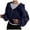 Navy, variant on Hpapadks Women's Fashion Hoodies Trendy Solid Hooded Zipper Pocket Long Sleeve Crop Top Women's Sweatshirt Black L