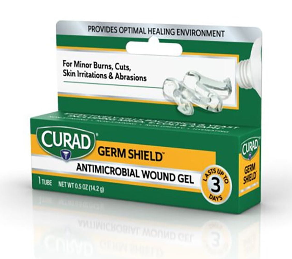 Curad Germ Shield Antimicrobial Silver Wound Gel, For Minor Cuts, Scrapes and Burns, 0.5 Oz Tube, 1 Count