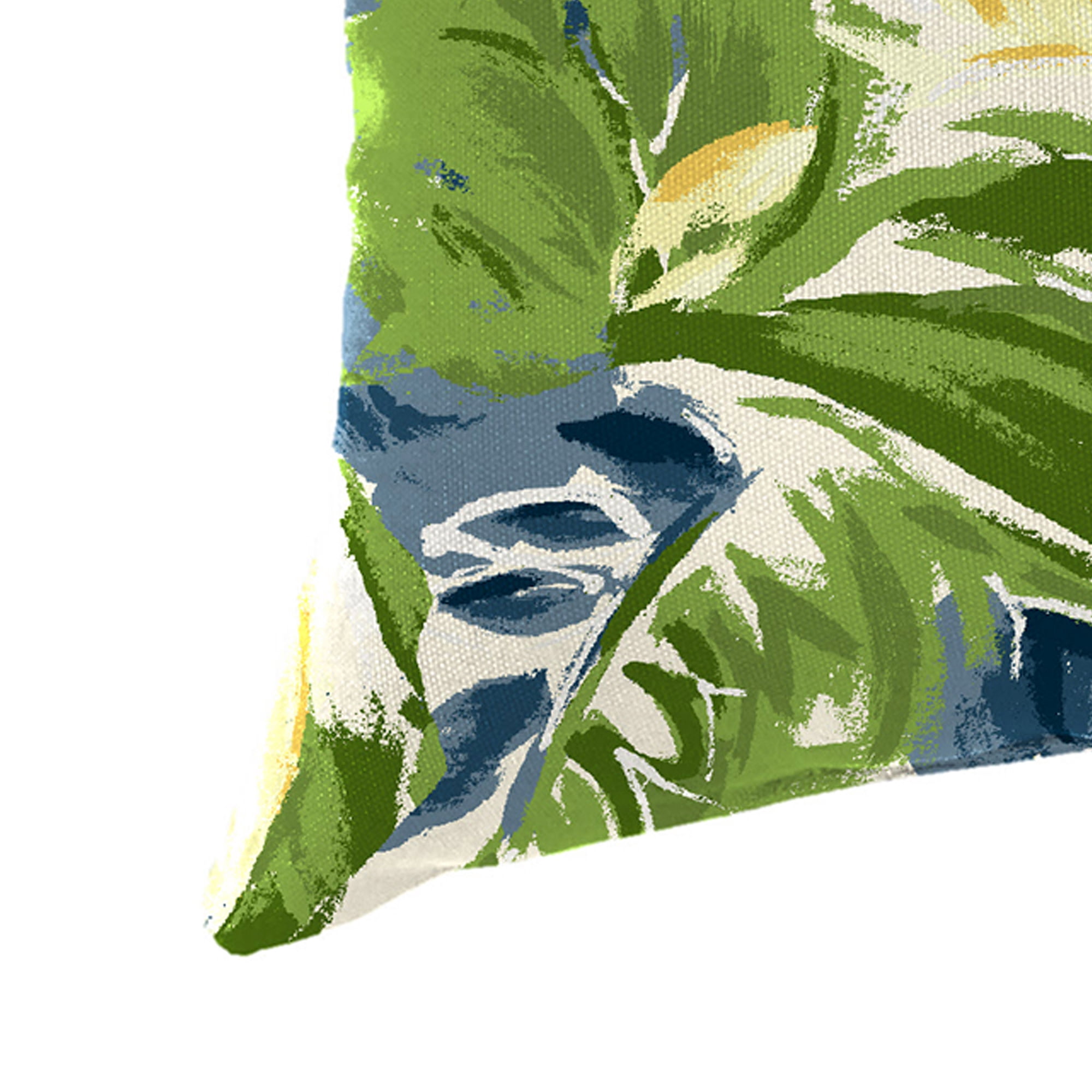 Jordan Manufacturing 12" x 18" Rebecca Asparagus Green Floral Rectangular Outdoor Lumbar Throw Pillow (2 Pack)