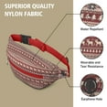 thumbnail image 5 of Fanny Pack Red Christmas Reindeer Pattern Waist Pack Bag,Running Cross Bag,Waterproof Large Fanny Packs for Women Men for Travel Running Hiking Cycling, 5 of 6