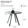 thumbnail image 2 of Jiexi 35" Round Easy To Clean Dining Table, Gray, 2 of 6