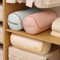 thumbnail image 4 of Bolsa de almacenamiento de colchas cilíndrica, organizador autocomprimible, ahorra espacio, plegable, para colchas de temporada, sábanas y ropa de cama., 4 of 8