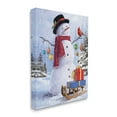 thumbnail image 4 of Stupell Industries Snowman with Gift Sled Landscape Painting Gallery Wrapped Canvas Art Print Wall Art, 16 x 20, 4 of 8
