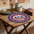 thumbnail image 6 of Btomtd Independence Day Placemats Set of 4, 14 Inch Round Red White Blue Table Mats, Washable Heat Resistant Decorative Place Mats for July 4th Dining & Party, Multicolor #13, 6 of 7