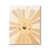 Stupell Industries Lion Quirky Striped Mane Soft Yellow Portrait Canvas Wall Art, 36 x 48, Design by Heather McLaughlin
