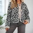 thumbnail image 2 of Wang6 Womens Plus Size Cardigan Sweaters Causal Long Sleeve Front Lace up Knit Sweater Trendy Leopard Printed Crew Neck Knitted Tops Outerwear Black L, 2 of 5