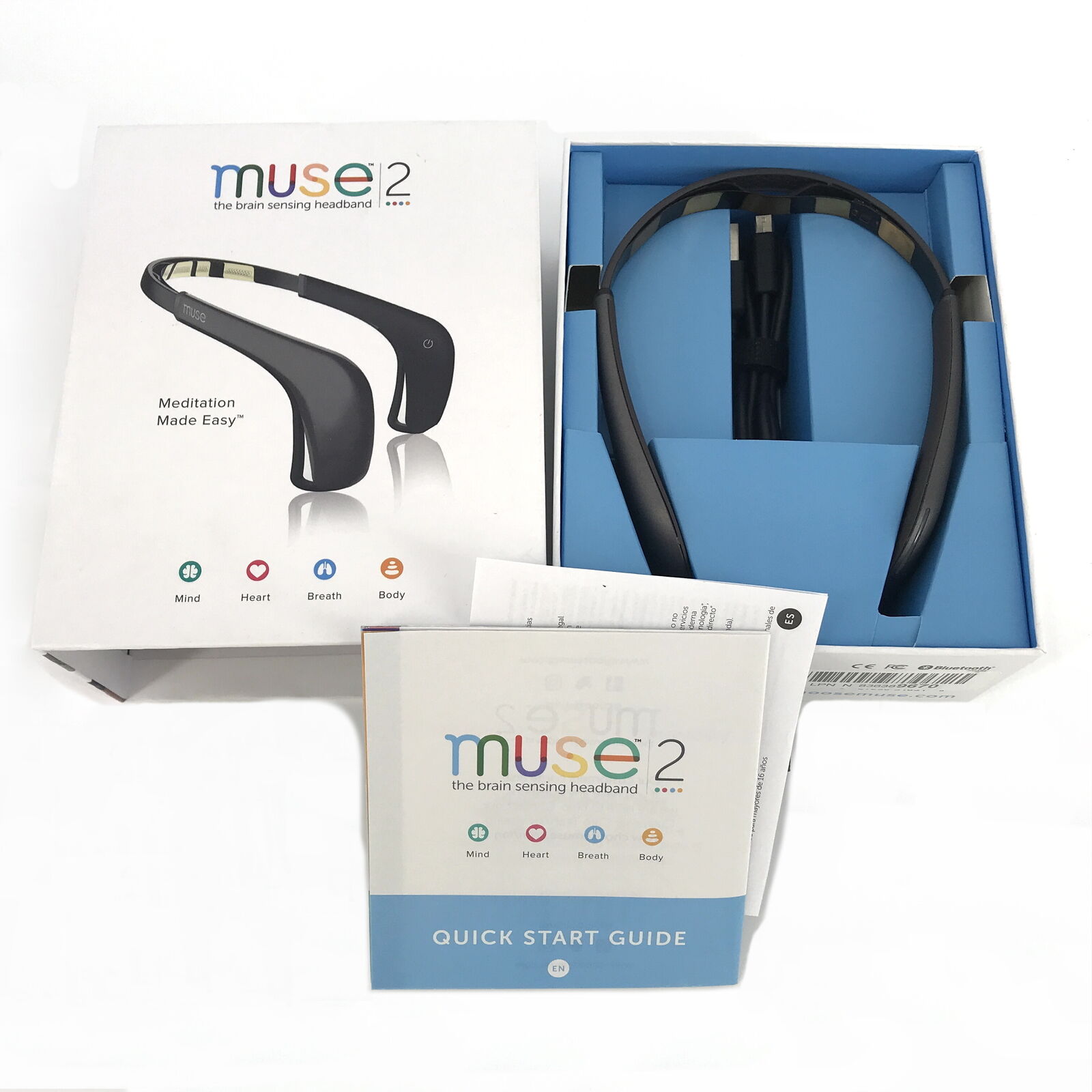 Muse2 MU-03 The Brain Sensing Headband for Meditation - Gray #BU0316 Used -  Walmart.com
