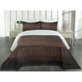 thumbnail image 2 of Ambesonne Chocolate Quilted Coverlet 3 Pcs, Aged Dark Timber, Queen Size, Dark Brown, 2 of 4